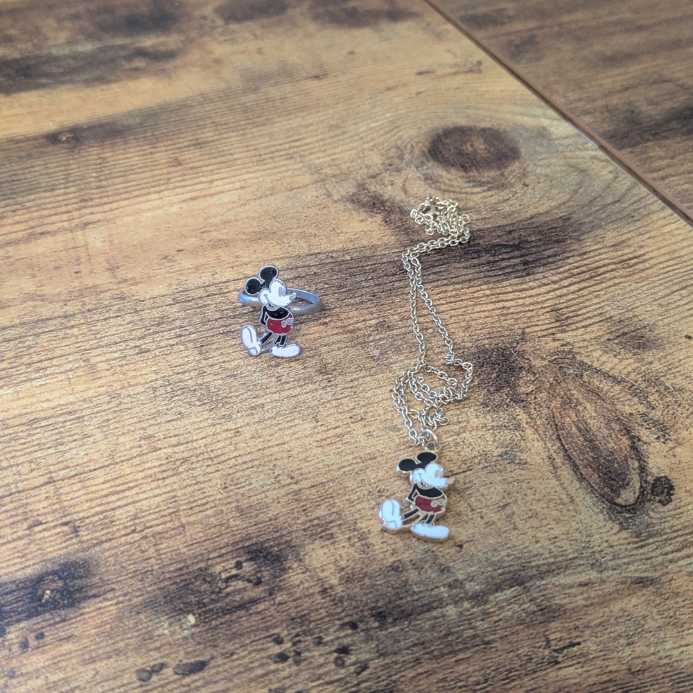 Mickey Mouse Kids Jewelry Set - Necklace and Ring